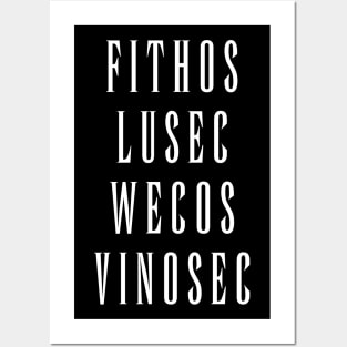 Fithos Lusec Wecos Vinosec Succession Of Witches Love (White Text) Posters and Art